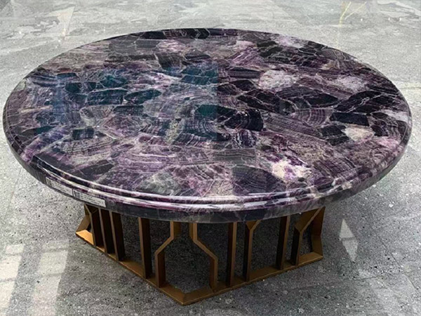 Semi-precious Stone Purple Quartzite Table 