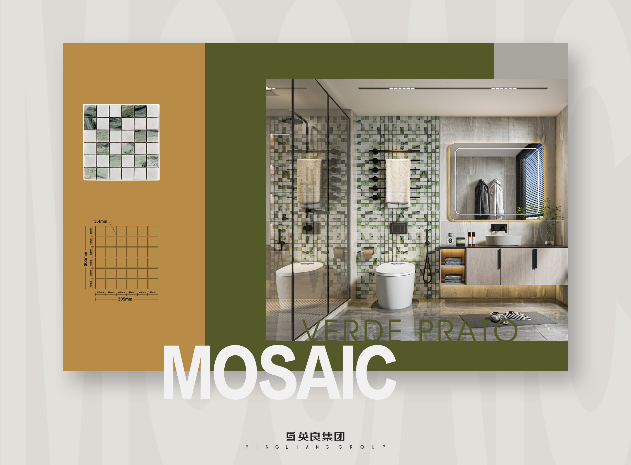 The Green Verde Prato Marble Mosaic